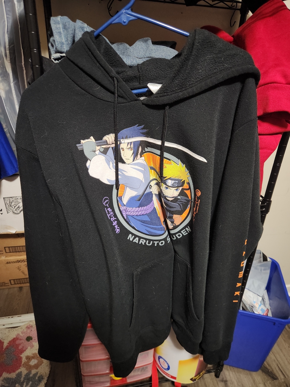 Black Naruto Shippuden Graphic Hoodie